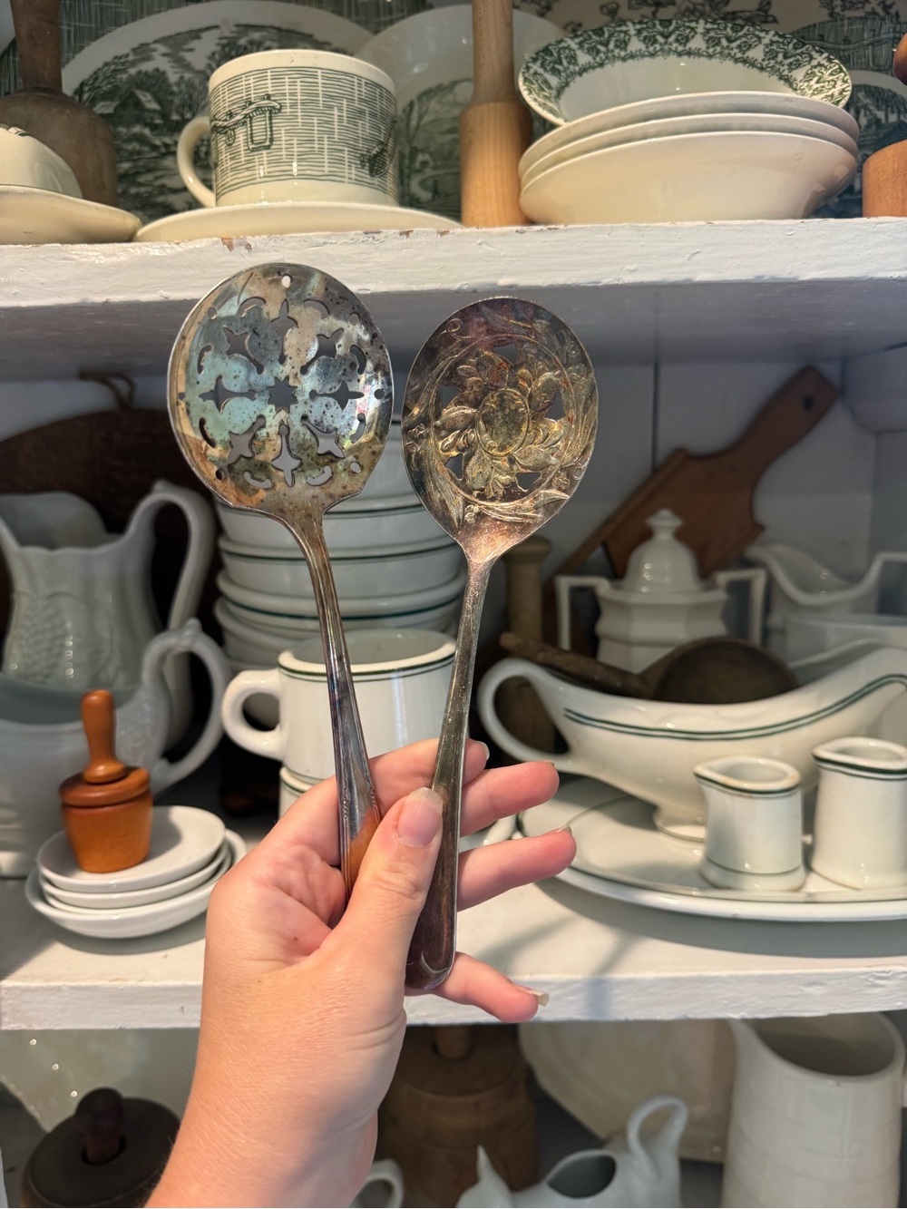 Vintage Silver-Tone Decorative Tomato Spoons - Set of 2